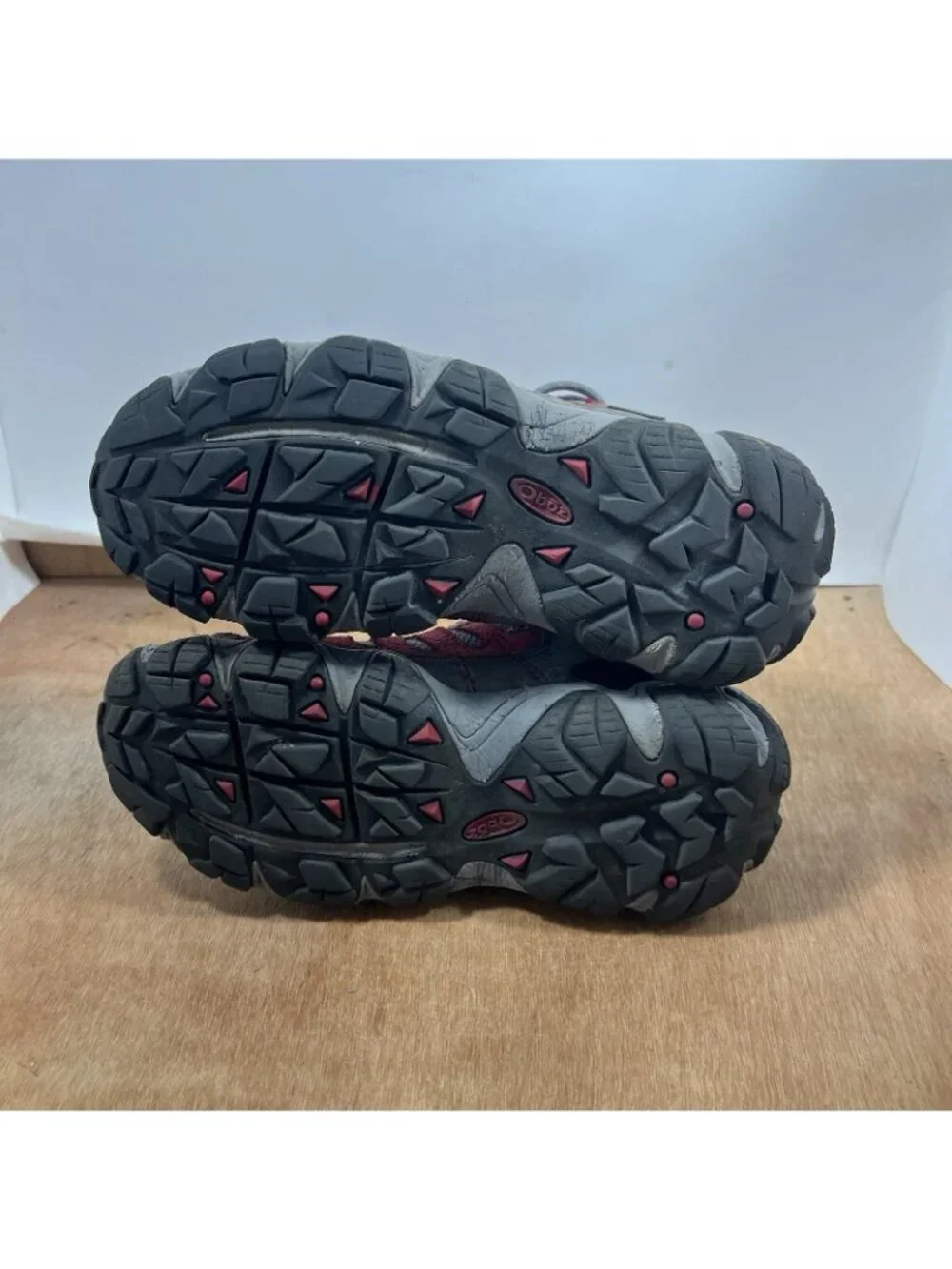 Oboz Bridger Mid B-Dry Waterproof Hiking Boots Women Size 7 Red Grey
